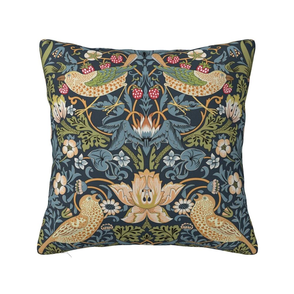 1724 William Morris Strawberry Thief Throw Pillow Cover Soft Decorative